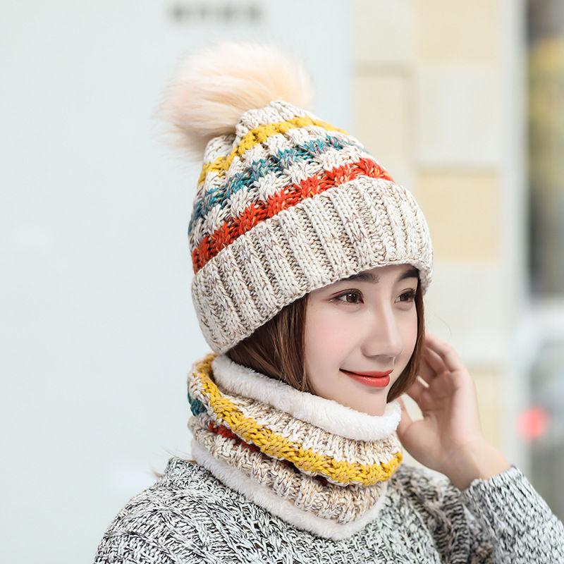 Fashion Woman hat Plush Cotton hat Trendy wild hat Windproof hat Winter Warm hat Thick hat