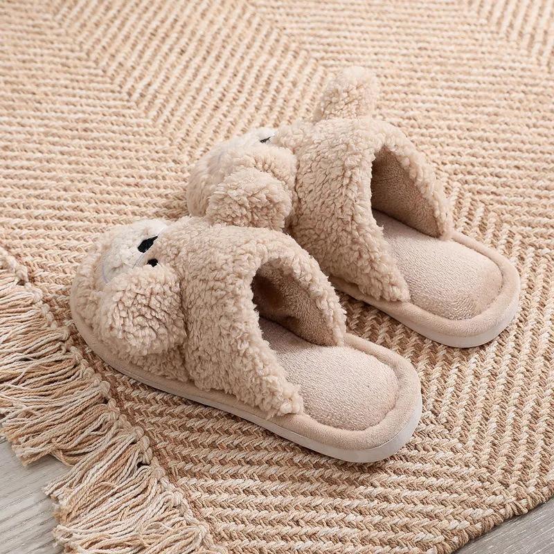 Winter Women Warm Indoor Slippers Ladies Fashion Cute Pink Pig Shoes Women's Soft Short Furry Plush Home Floor Slipper