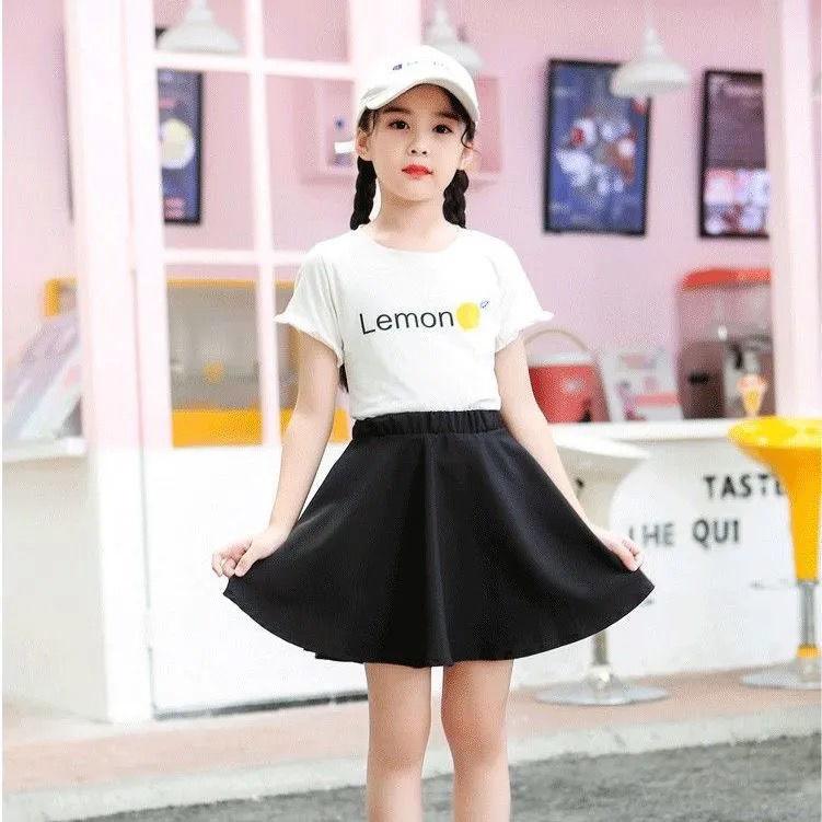 Autumn Spring Girls Summer Skirt Korean Style Pleated Skirt Safety Pants Anti-glare Solid Color Short Skirt