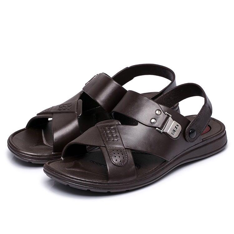 Leather Men's Sandals Summer Soft Shoes Beach Men's Sandals High Quality Sandals Slippers