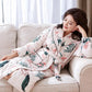 Mother's Pajamas Winter Three-layer Thickened Nightgown Quilted Jacket Middle-aged Elderly Women's Home Wear Nightgowns Warm Suit Oversize