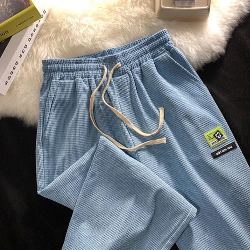 Waffle Trousers Men's Spring and Autumn Trend Ins All-match Loose Casual Pants Men's Sports Sweatpants