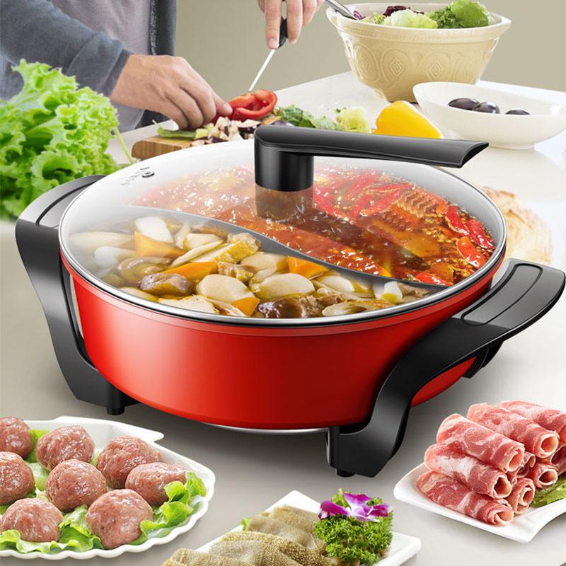 Mandarin Duck Pot Household Electric Wok Multi-function Electric Pot Large-capacity Cooking and Grilling Integrated Pot Kitchen Supplies