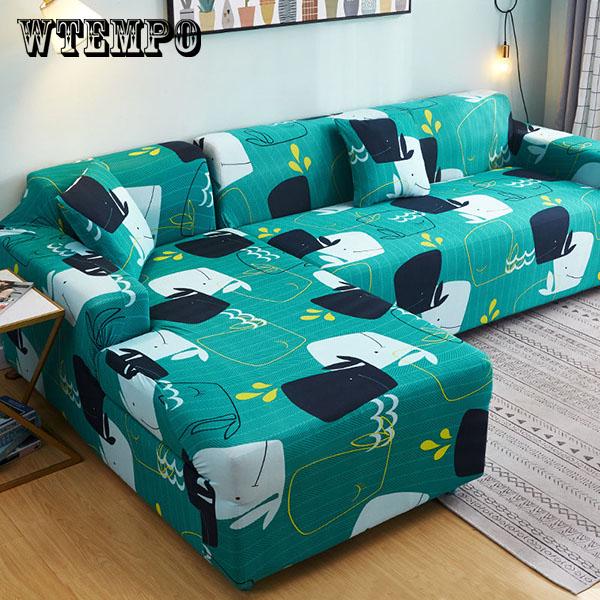 Stretch Elastic Sofa Protector Cover for Living Room Sofa Slipcover Sectional L Shape 1/2/3/4 Seater