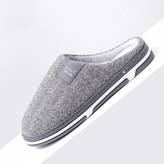 Winter Cotton Slippers Home Non-slip and Deodorant Warm Shoes Couple Style Plus Velvet Cotton Slippers