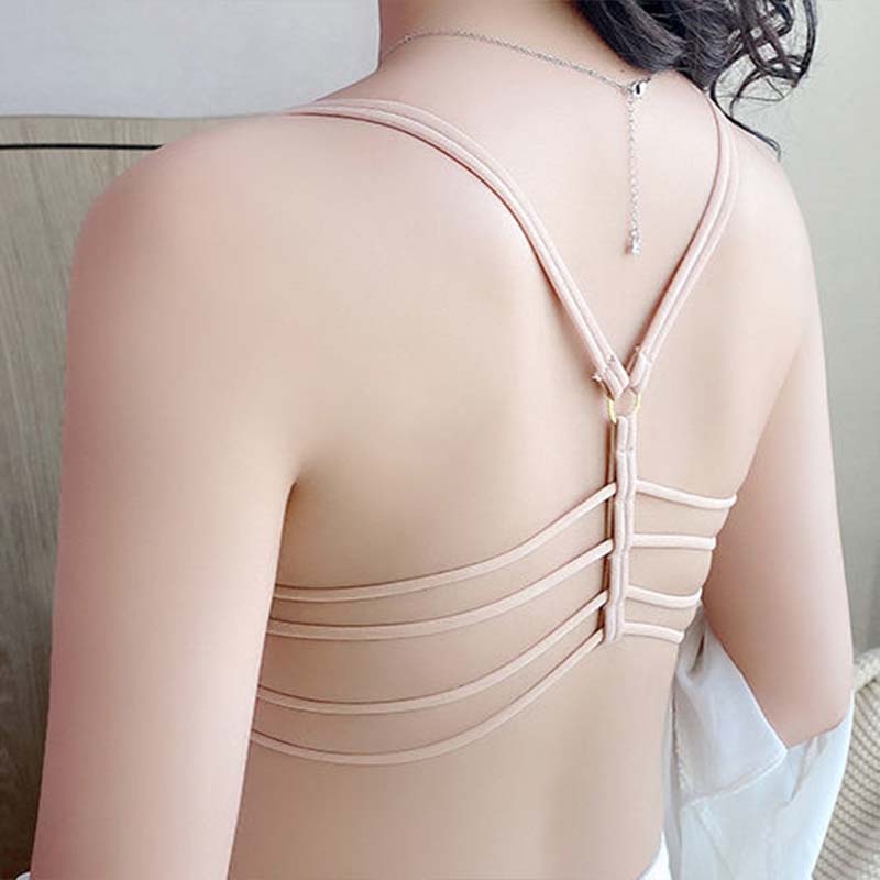 Sexy Beautiful Back Front Buckle Gathered Underwear Bra Upper Thin Bottom Thick Gathered Comfortable Girl Front Buckle Comfortable Breathable Bra