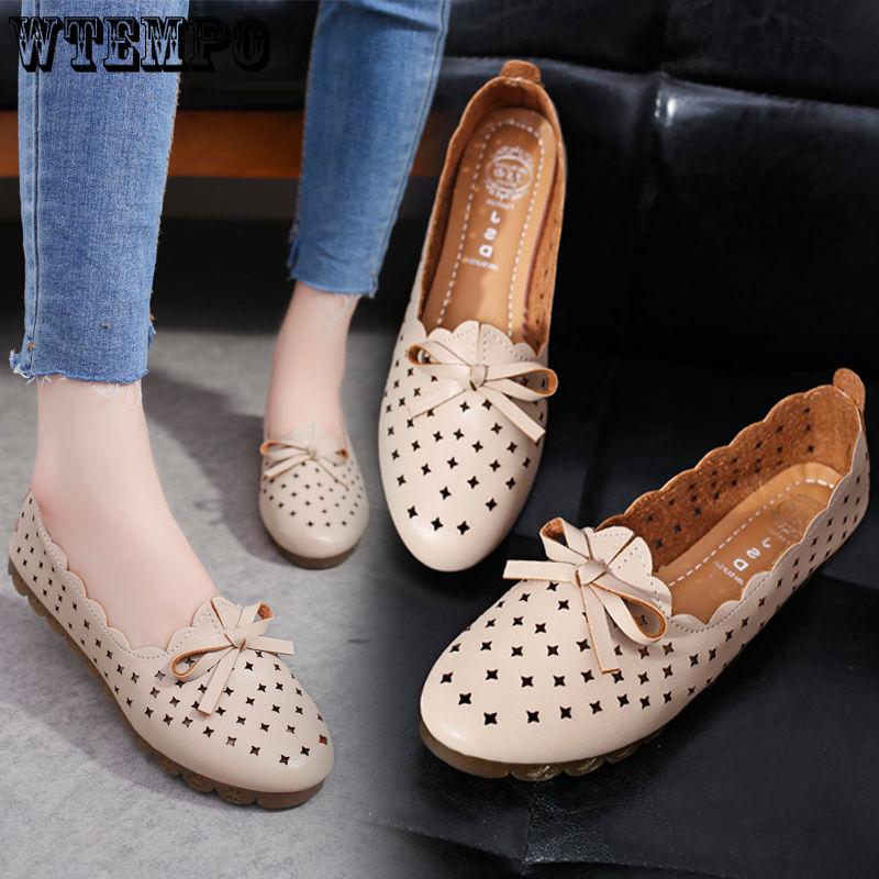 Summer Shoes Woman Flats Slip on Ballerina Casual Female Shoes Leather Loafers Women Shoes Sandals