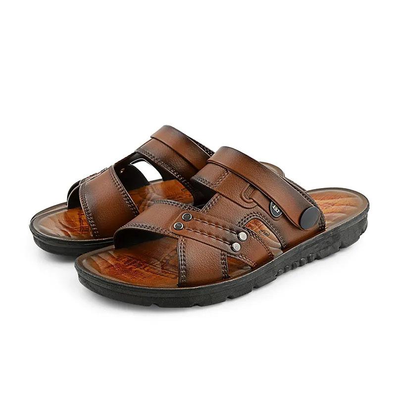 [Men Summer Sandals] Korean Style Beach Breathable Sandals Men's Soft-soled Sandals Slippers Comfortable Hollow Out Dual Purpose Sandals