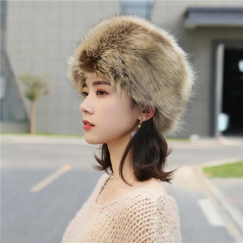 Autumn and Winter Women's Plush Hat Korean Rabbit Fur Headgear Thickened Warm Empty Top Hat