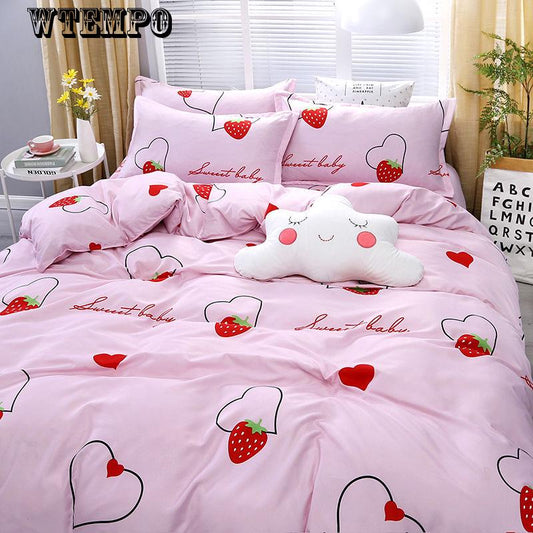 WTEMPO Brand Chic Style High Plaid Including Reactive Printing Bedding set Quality Duvet Cover