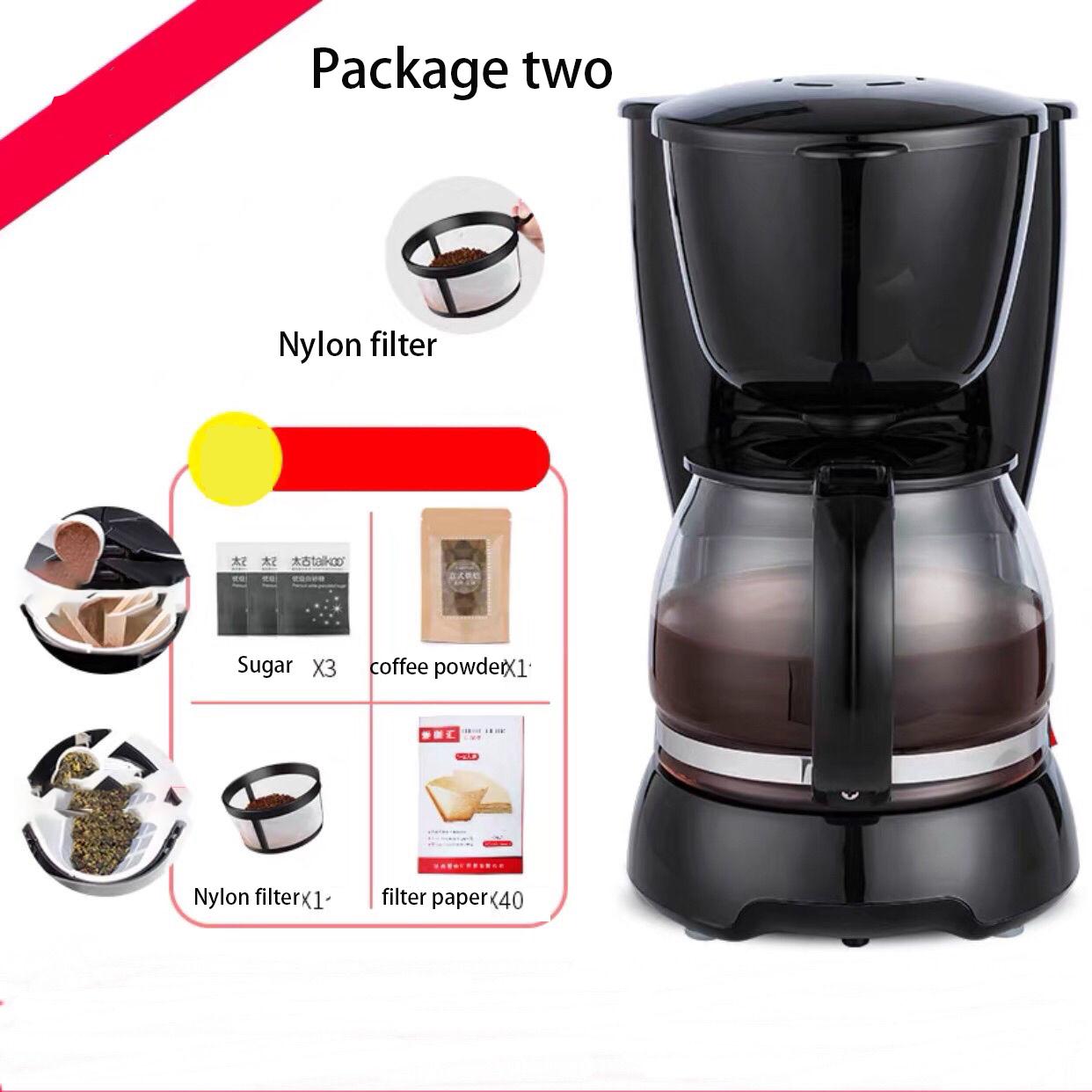 Drip Coffee Machine Filter 550W Kitchen Appliances Dripping Coffee Maker Boiled Tea Powder Milk Keep Warm 6 Cup for Gift Sonifer