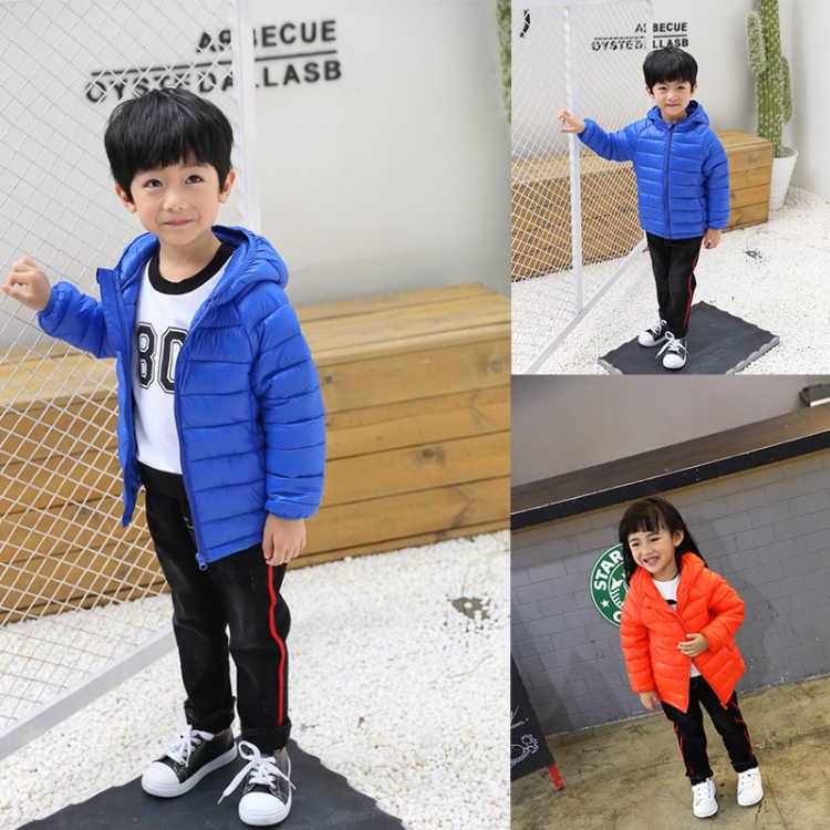 Baby Girls Boys Parka Light Kids Jacket Hood Down Coat Winter Children Jacket Toddler Outerwear