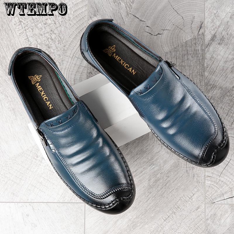 Genuine Leather Men Casual Shoes Luxury Brand Mens Loafers Moccasins Breathable Shoes