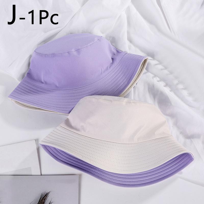 1pc Summer Foldable Bucket Hat Women Outdoor Sunscreen Cotton Cap Female Hat Wide Brim Fisherman's Hats