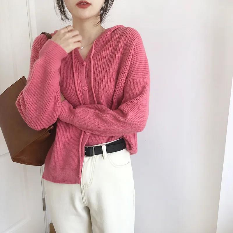 Autumn Winter Women Cardigan Warm Knitted Sweater Jacket Pocket Embroidery Fashion Knit Cardigans Coat Lady Loose Sweaters