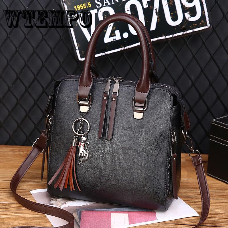 Leather Handbags Women Tassel Crossbody Shoulder Bags Tote Women Fashion Bag