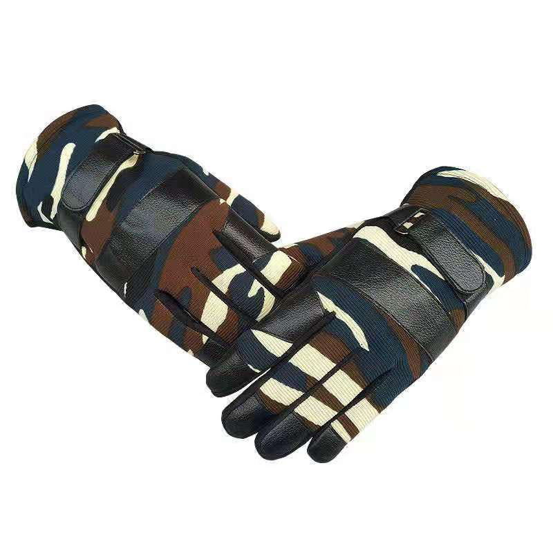 Winter Warm Leather gloves Thick gloves Man fashion gloves Plush Cotton gloves Windproof gloves