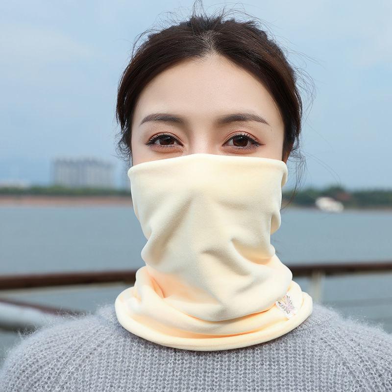 Warm Bib Women's Autumn and Winter All-match Double-layer Thickened Scarf for Riding Outdoor Neck Protection and Windproof Collar Soft and Comfortable