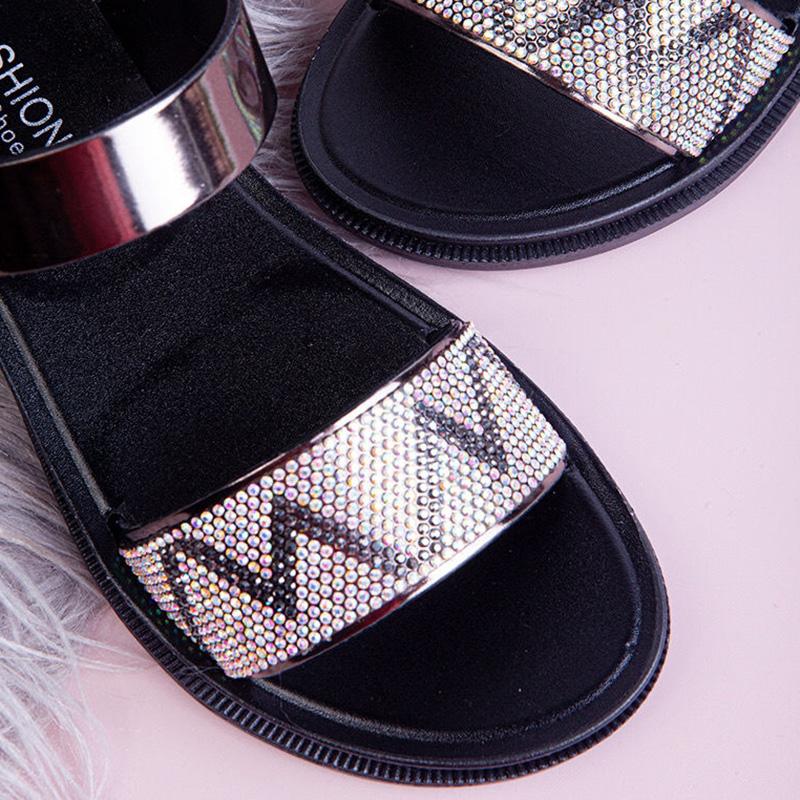 Ladies Mother Shoes Sandals Summer Middle-aged All-match Rhinestone Fashion Middle-aged and Elderly Women's Shoes Wedge Shoes