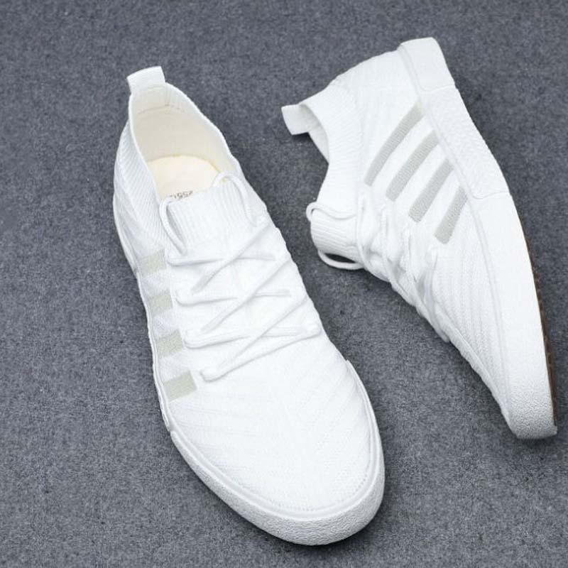 Plus Size 38-44 Summer Men Knitting Lace Up Sneakers Comfortable Running Basketball Shoes Breathable Shockproof Non-slip Shoes