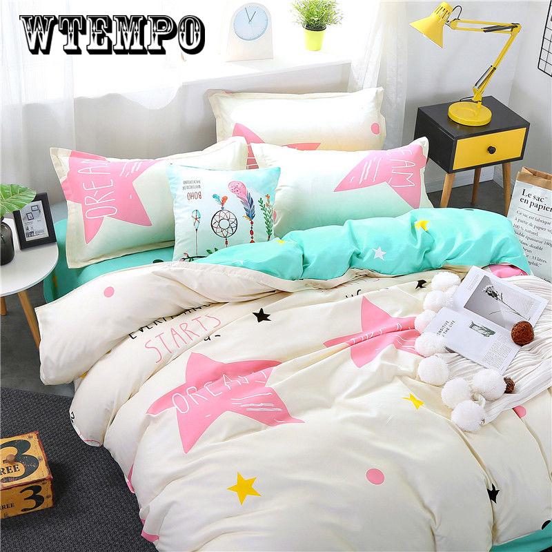 Sheet Pillowcases Bedclothes 4pcs Bedding Set Queen Size Duvet Cover Bed Set