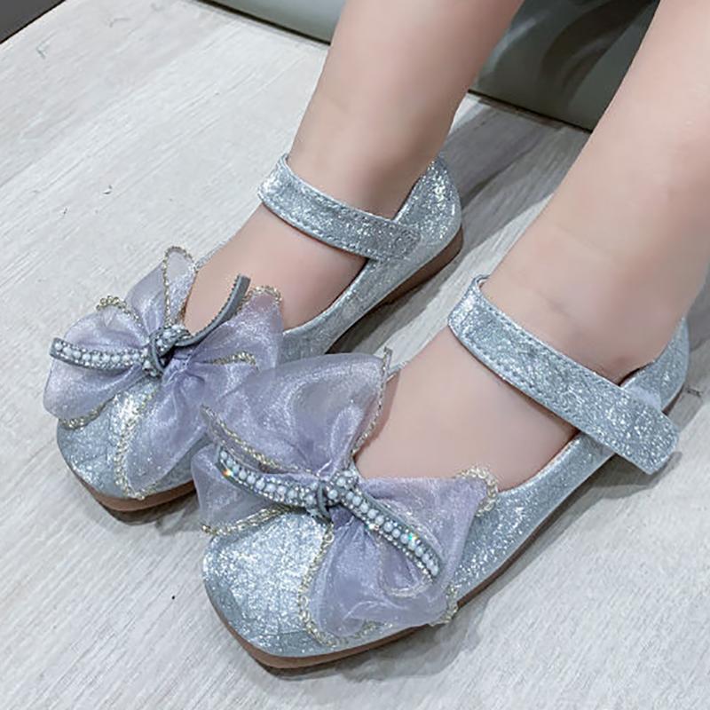 Girls Shoes Soft Sole Princess Shoes Little Princess Leather Shoes Girls Single Shoes Spring and Autumn Crystal Shoes Girls