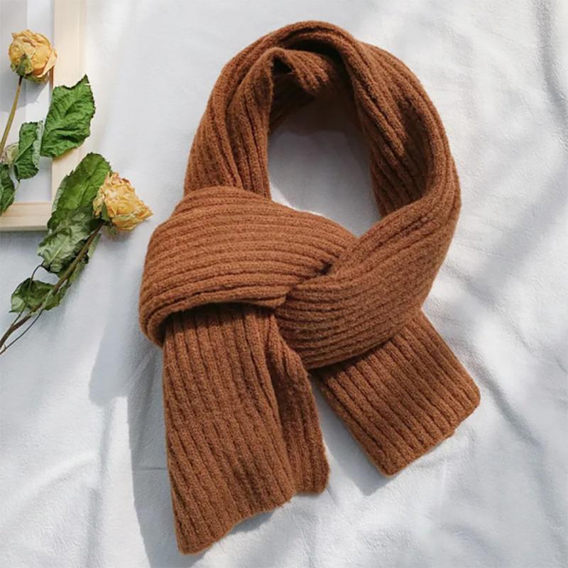 Small Scarf Female Winter Solid Color Wool Knitted Bib Korean Male Wild Winter Bib