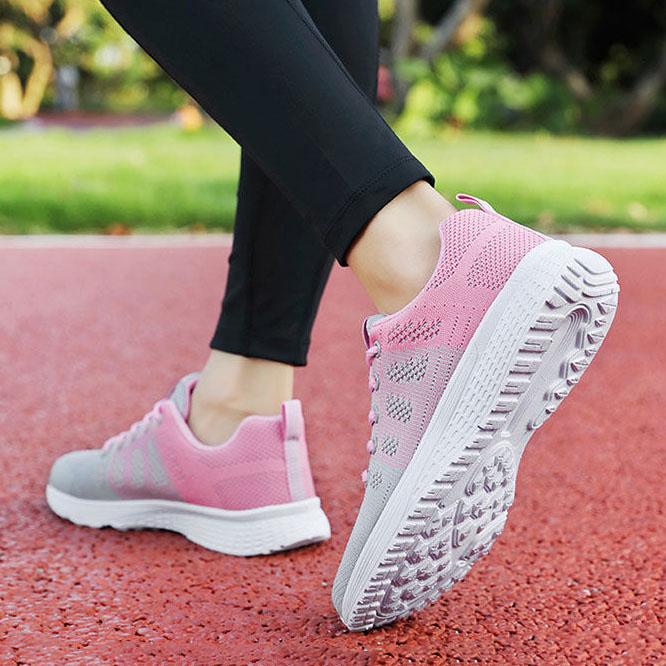 Women Casual Shoes Breathable Walking Mesh Flat Shoes Woman Contrast Color Sneakers Women Tennis Sports Shoes