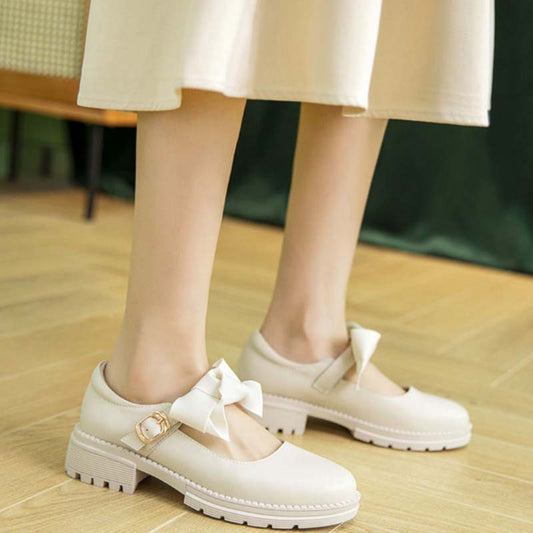 Thick-heeled Gentle Shoes Women's Spring and Summer Women's Shoes All-match Shallow Mouth Single Shoes Fairy Small Leather Shoes