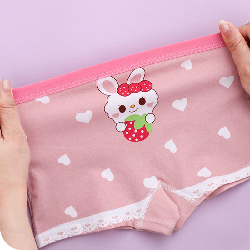 4 Pieces/Lot 2-14Y Children Underwear High Quality Cotton Girls Panties Cute Pattern Kids Boxer Briefs Child Soft Girl Pants