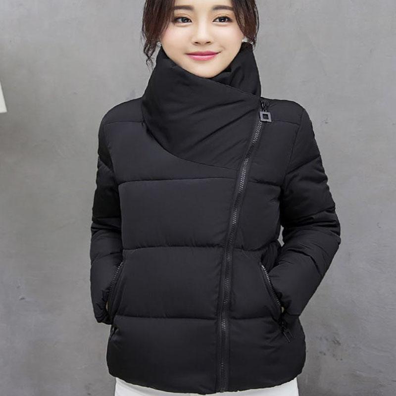 Winter Short Ladies Down Jacket Korean Fashion Loose Thick Large Size Cotton Turtleneck Jacket