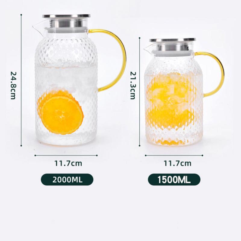 Cold Kettle Glass Kettle High Temperature Resistant Cold Water Cup Household Teapot Cool White Water Bottle Set Large Capacity