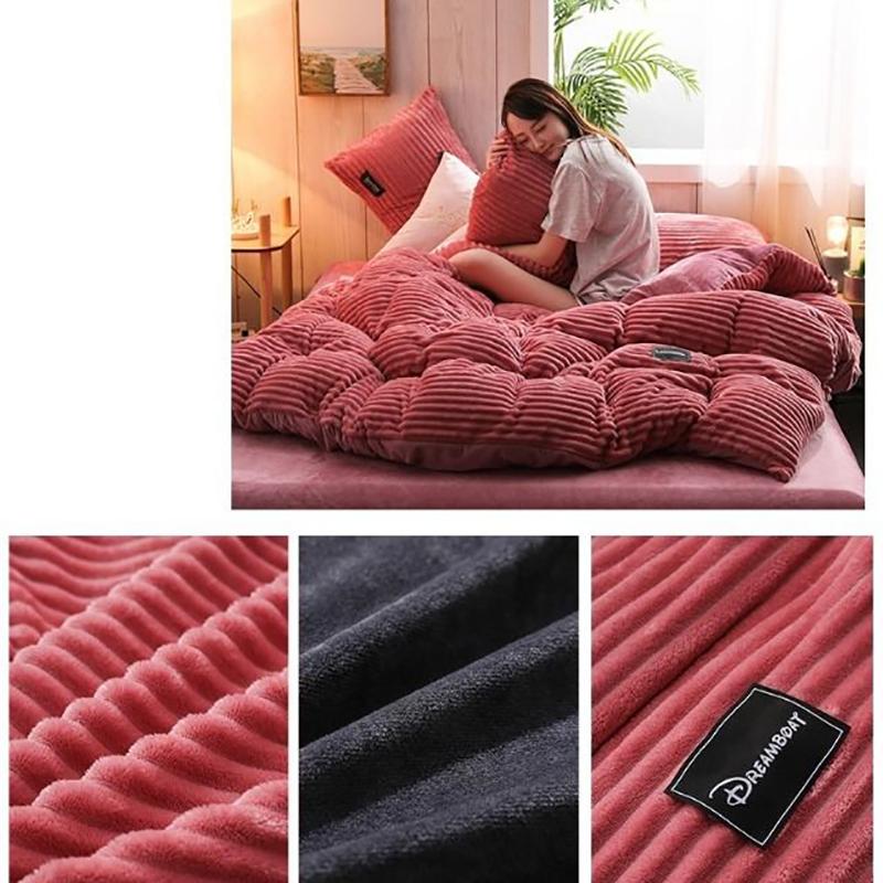 Coral Fleece One-piece Duvet Cover Winter Double-sided Flannel Flannel Student Dormitory Single Duvet Cover