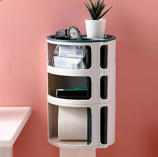 Toilet Tissue Box Toilet Free Punching Living Room Creative Stackable Paper Box Roll Paper Tube Multifunctional Rack