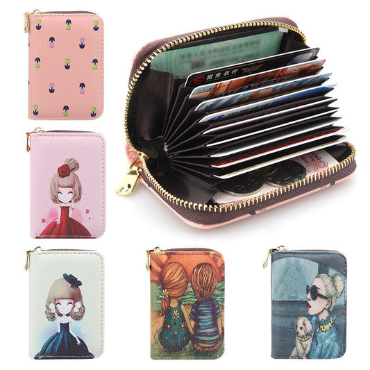 Lady cute cartoon personality compact multi-functional Mini multi-card set budding pocket bag lady