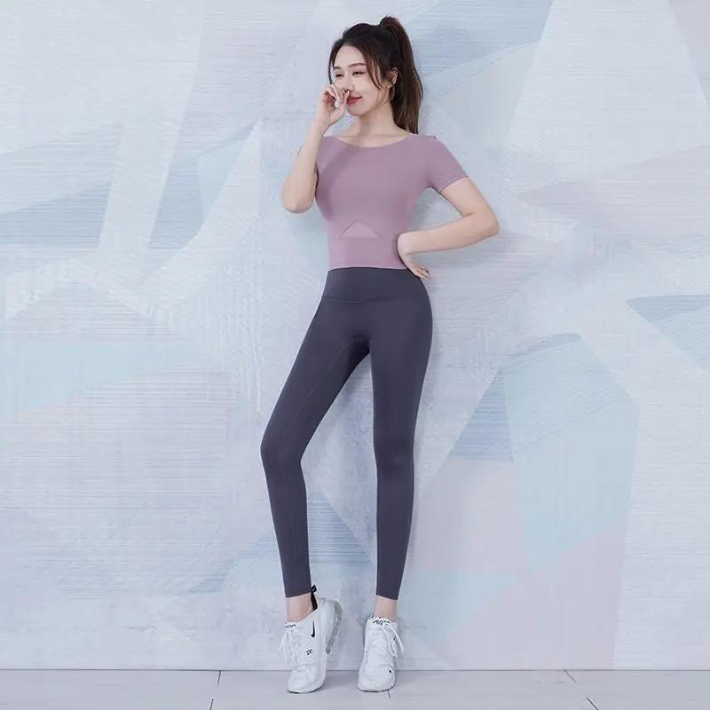 2 Piece Women Sportswear Yoga Set Gym Clothing Tracksuit Long Sleeve Crop Top High Waist Seamless Leggings Fitness Sports Suits