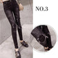 WTEMPO Stovepipe Slim Ripped Tight Women's Jeans High Waist Zipper Denim Big Pocket Burrs Trousers