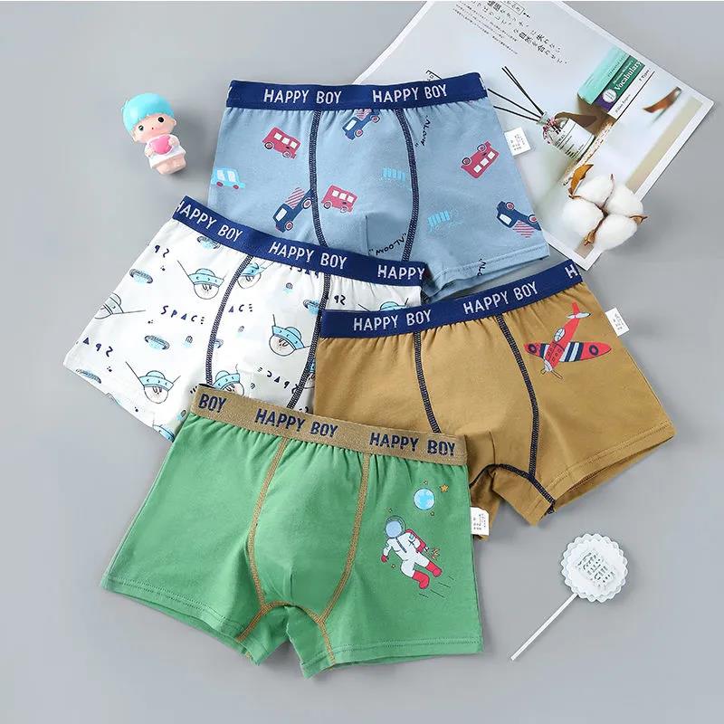 Boy Panties Boys Boxer Underwear for Kids Striped Cartoon Underpanties Bottoms Boys Clothes for 6 8 10 12 14 Years Old