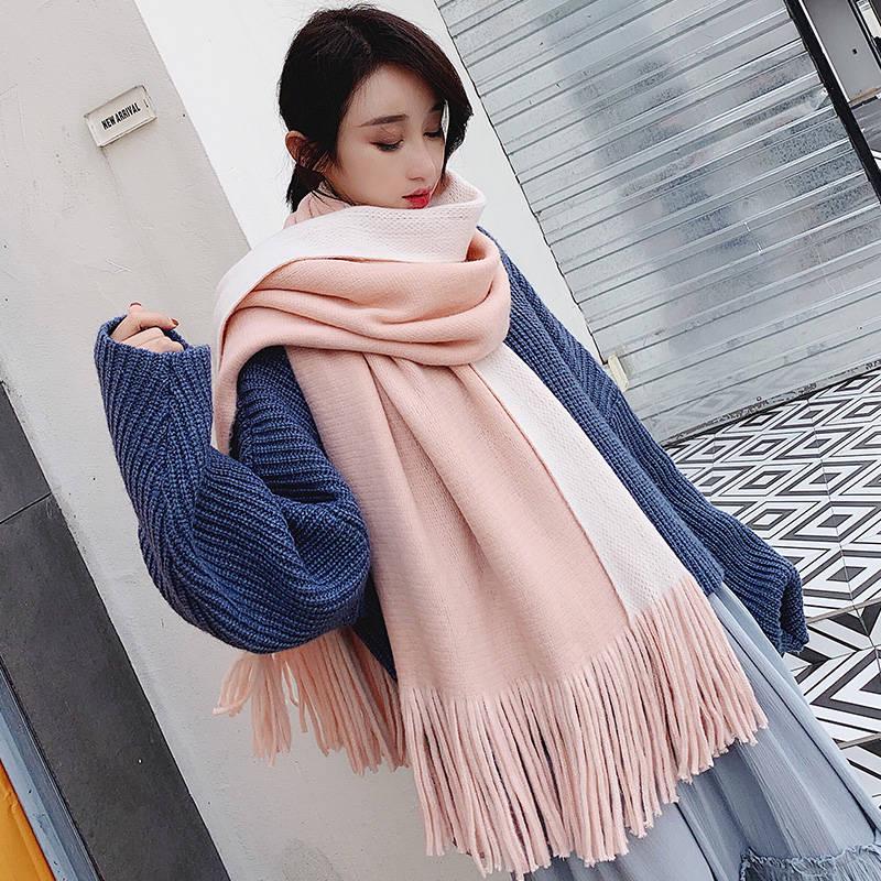 Winter Scarves for Women Shawls and Wraps Lady Pashmina Pure Long Cashmere Head Scarf Hijabs Stoles