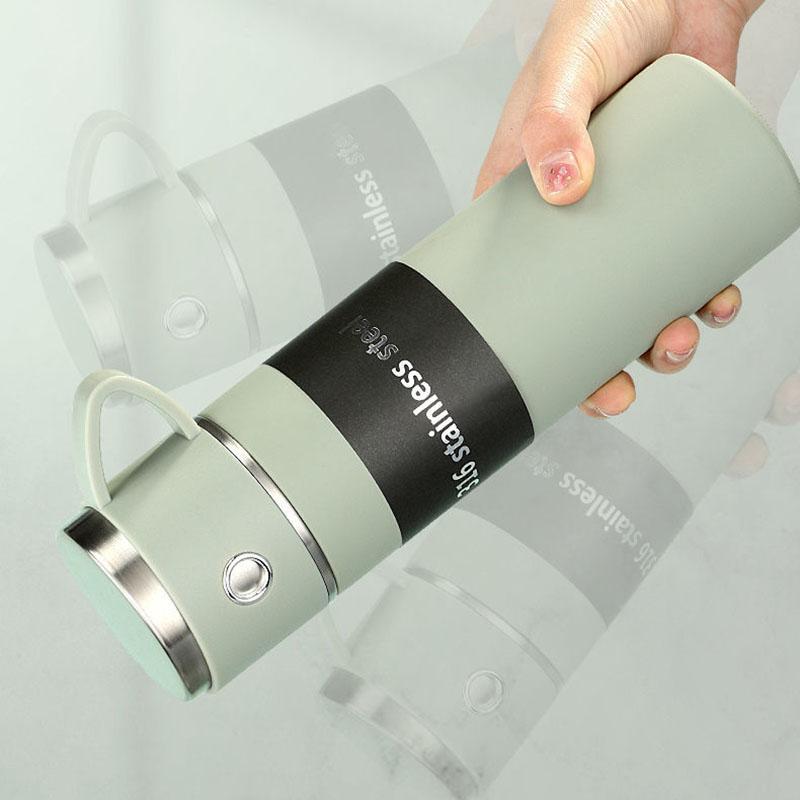 316 Stainless Steel Vacuum Flask for Men and Female Korean Version Water Cup Creative Dual-use Business Tea Cup Portable Thermos Cup