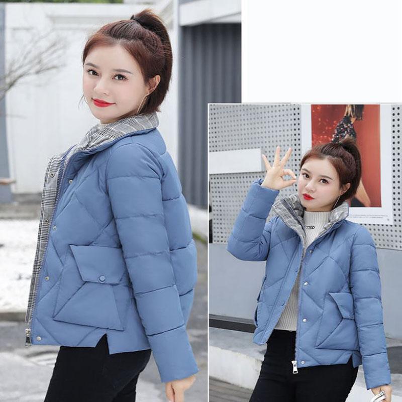 Winter Short Ladies Down Jacket Korean Fashion Loose Thick Cotton Stand Collar Jacket