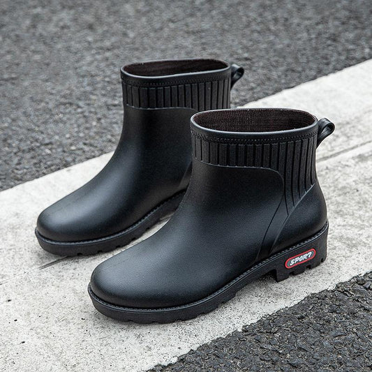 Waterproof Low Tube Plus Velvet Rain Boots Rain Boots Waterproof Shoes Rubber Shoes Overshoes Water Boots