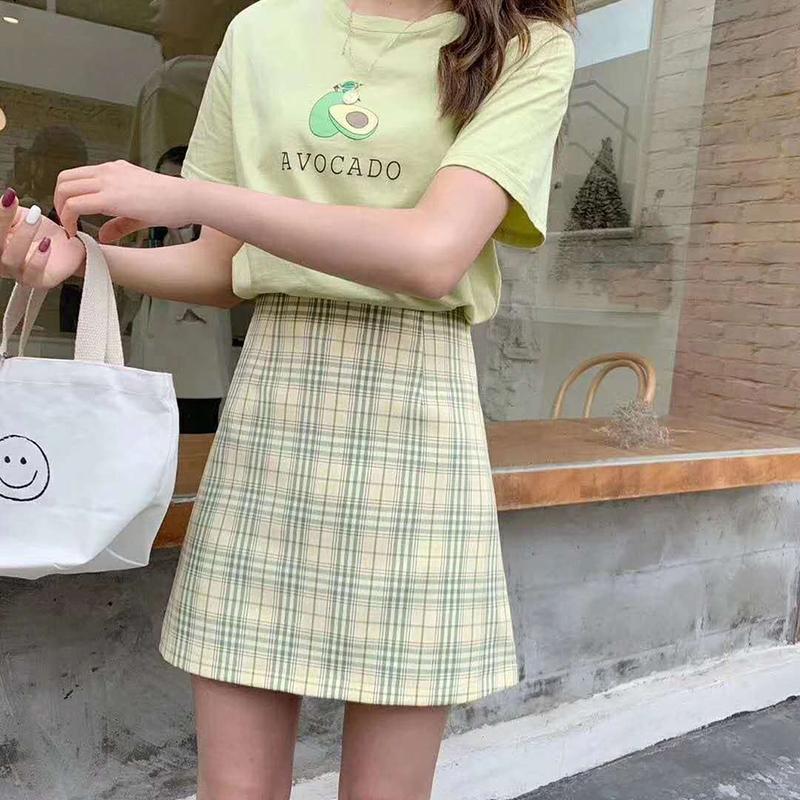 Women High Waist Pleated Skirt School Girl Plaid A-Line Flare Skater Short Skirt Uniforms Cosplay Sweet Girls