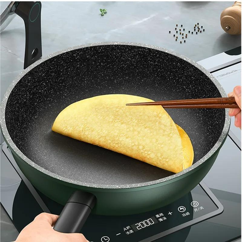 Wok Maifan Stone Pan Non-stick Cookware Household Wok Induction Cooker Smokeless Cookware