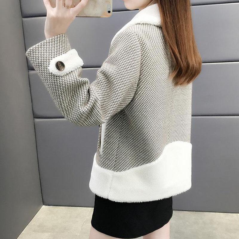 Autumn and Winter Women's Short Woolen Coat Loose and Thin Thick Ferret Coat