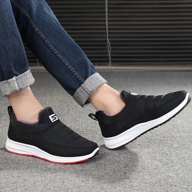 Winter Cloth Shoes Men's Warm Waterproof Cotton Shoes Plus Velvet Thickening Leisure Outdoor Cotton Boots