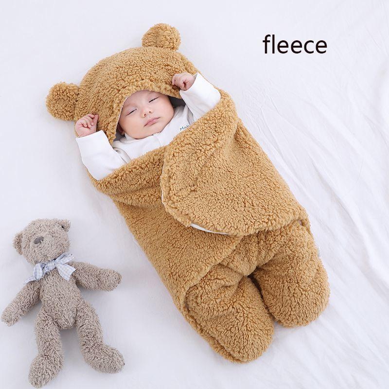 Baby Sleeping Bag Ultra-Soft Fluffy Fleece Newborn Receiving Blanket Infant Boys Girls Clothes Sleep Nursery Wrap Swaddle