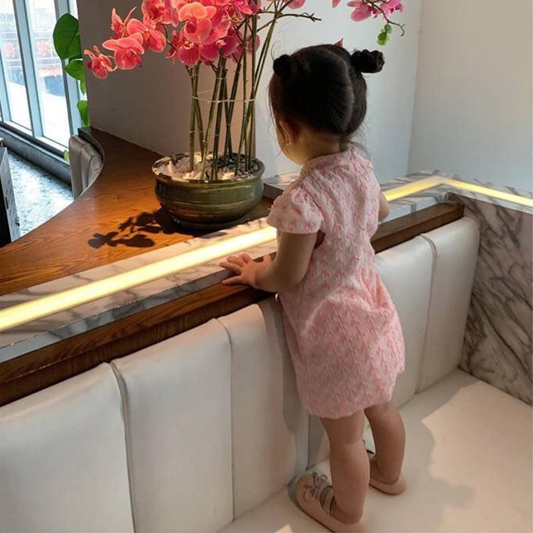 Children Dress Girls Summer Thin Dress Embroidered Buttons Chinese Style Sleeveless Cheongsam Princess Dress