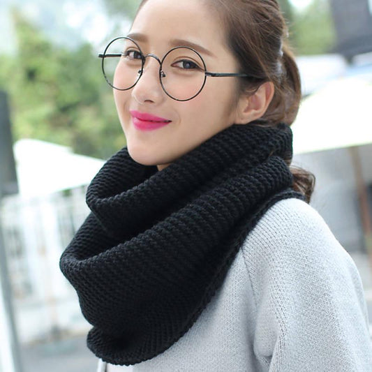 Women's Knitted Inch Scarf Knitted Warm Round Neck Scarf