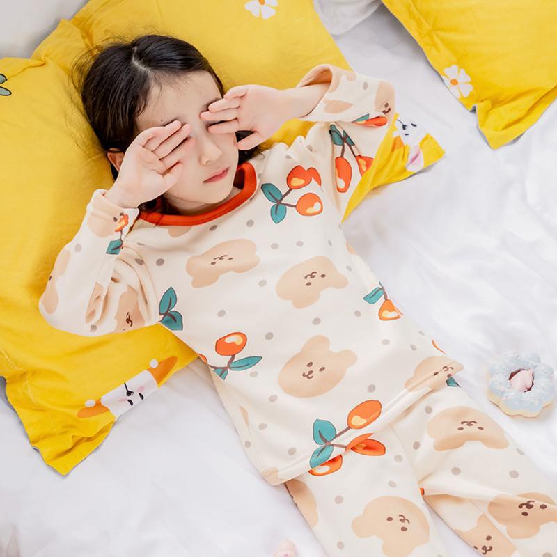 Children's Thermal Underwear Suit Baby Fleece Autumn Clothes Long Pants Boys Thermal Clothes Girls Pajamas Baby Clothes Winter